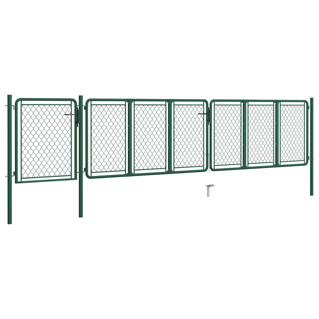 Cancello per Giardino in Acciaio 100x495 cm Verde