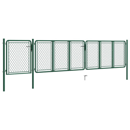 Cancello per Giardino in Acciaio 100x495 cm Verde