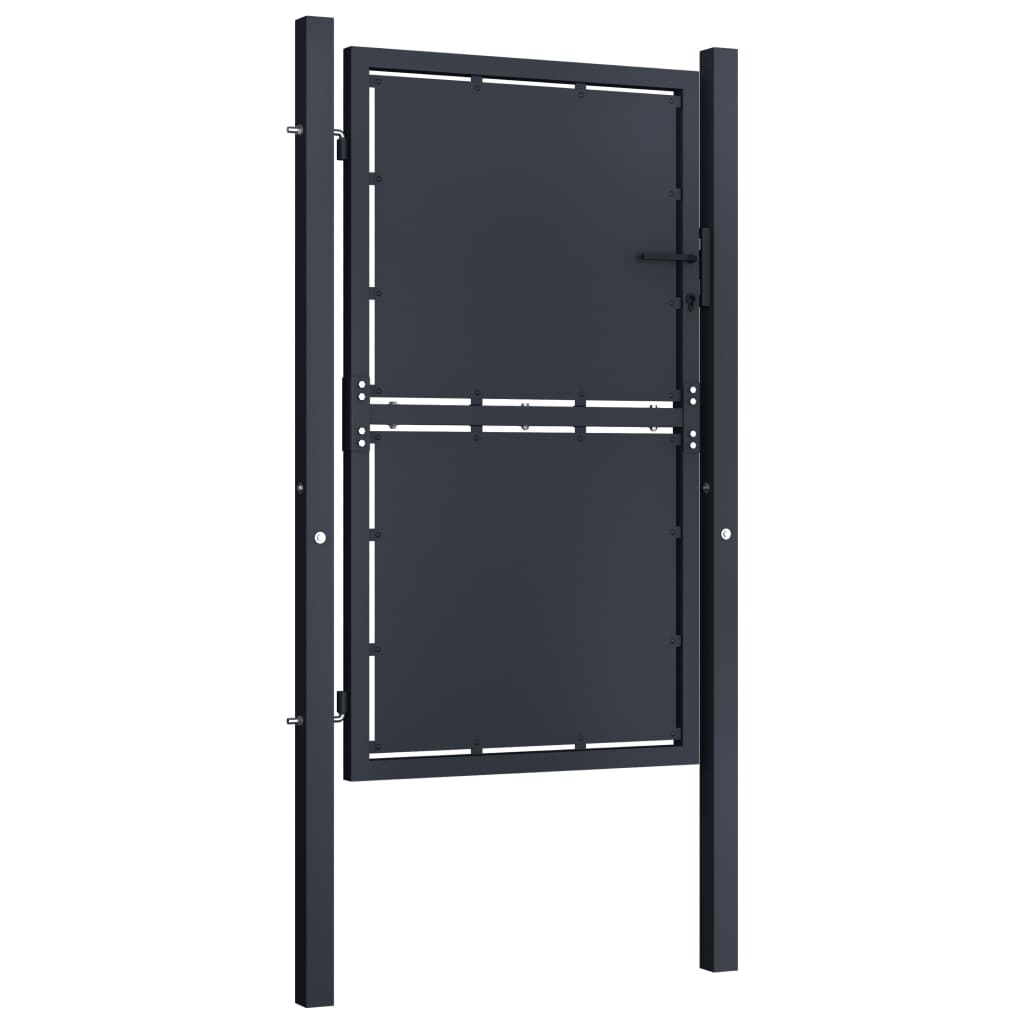 Cancello per Giardino in Acciaio 100x200 cm Antracite