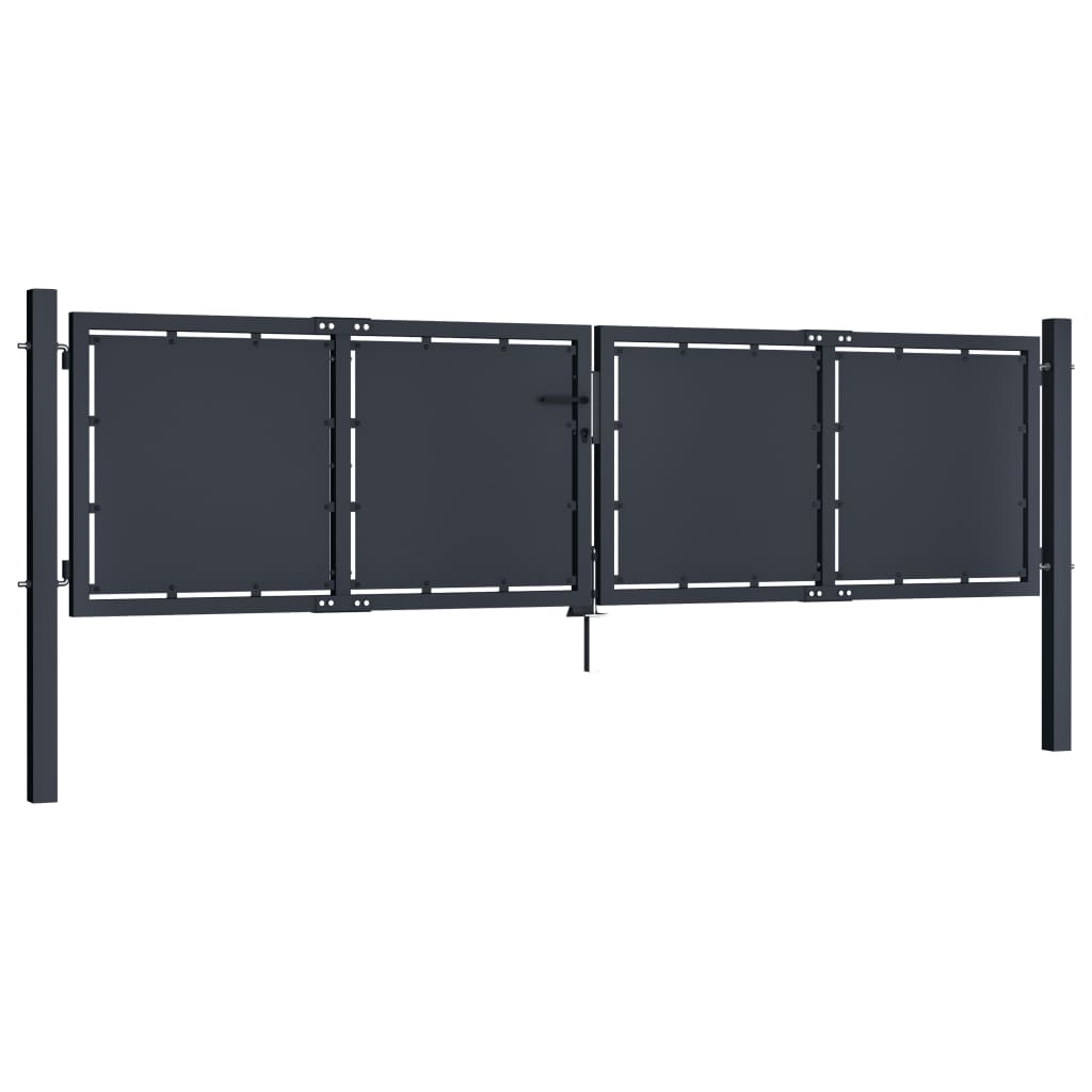 Cancello per Giardino in Acciaio 300x75 cm Antracite