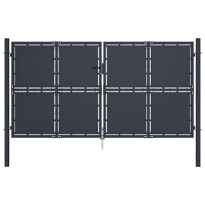 Cancello per Giardino in Acciaio 300x150 cm Antracite
