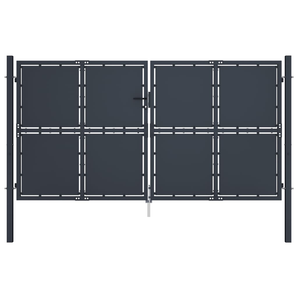 Cancello per Giardino in Acciaio 300x175 cm Antracite