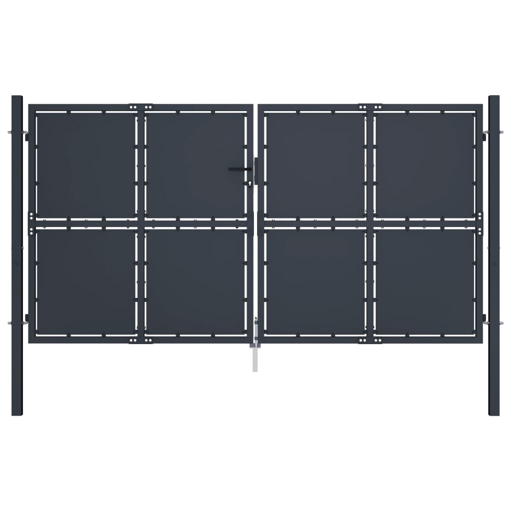 Cancello per Giardino in Acciaio 300x200 cm Antracite