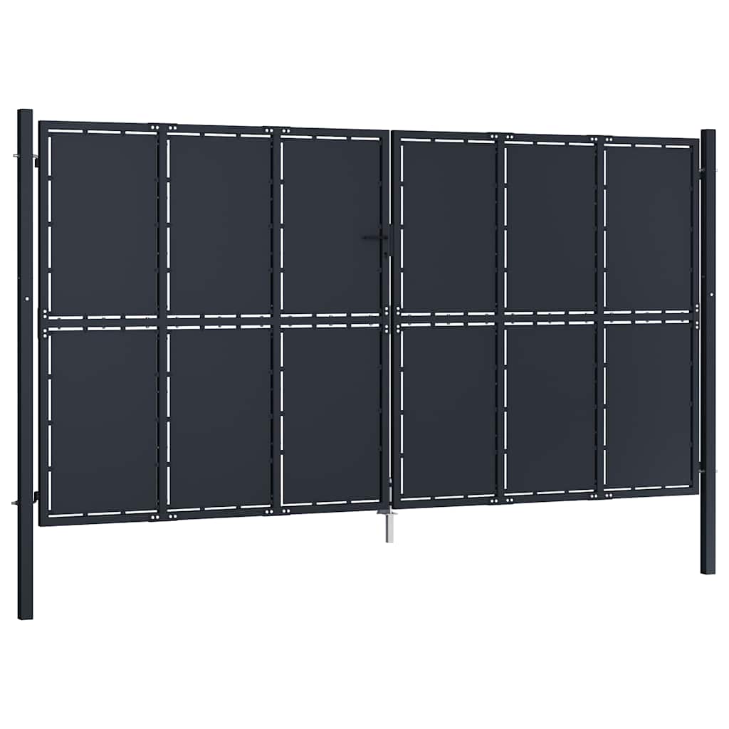 Cancello da Giardino in Acciaio 400x200 cm Antracite