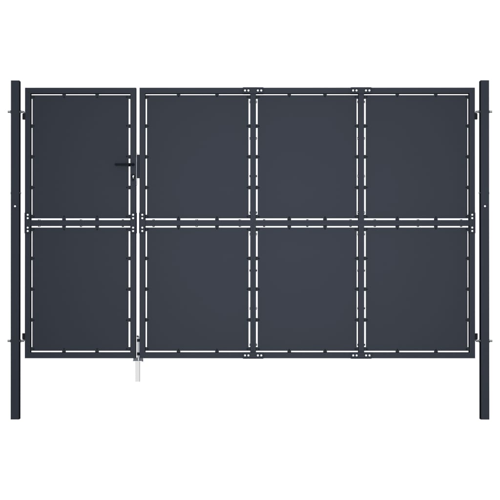 Cancello per Giardino in Acciaio 350x200 cm Antracite