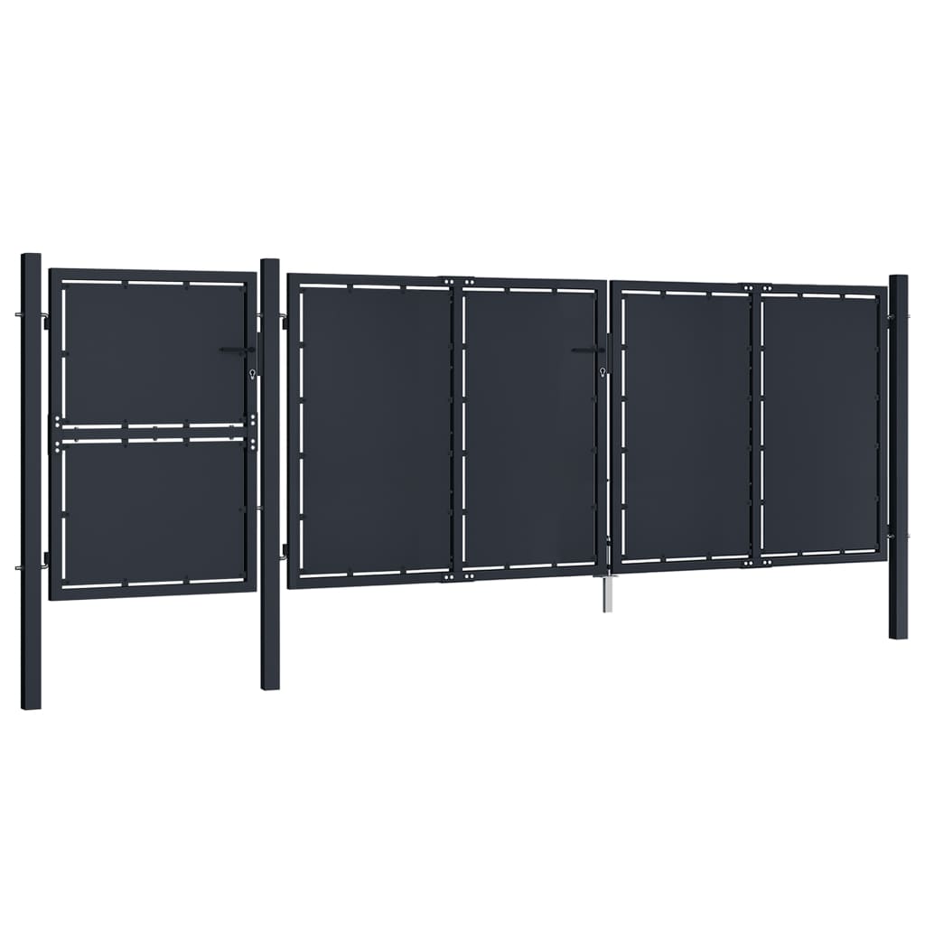 Cancello per Giardino in Metallo 4x1,75 m Antracite