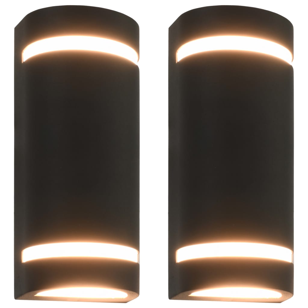 Lampade da Parete da Esterno 2 pz 35 W Nere Semicircolari