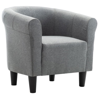 Set Poltrona e Poggiapiedi 2 pz Grigio Chiaro in Tessuto