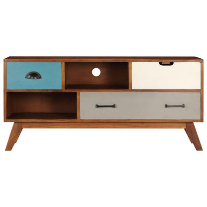 Mobile Porta TV 3 Cassetti 110x35x50cm Legno Massello di Acacia