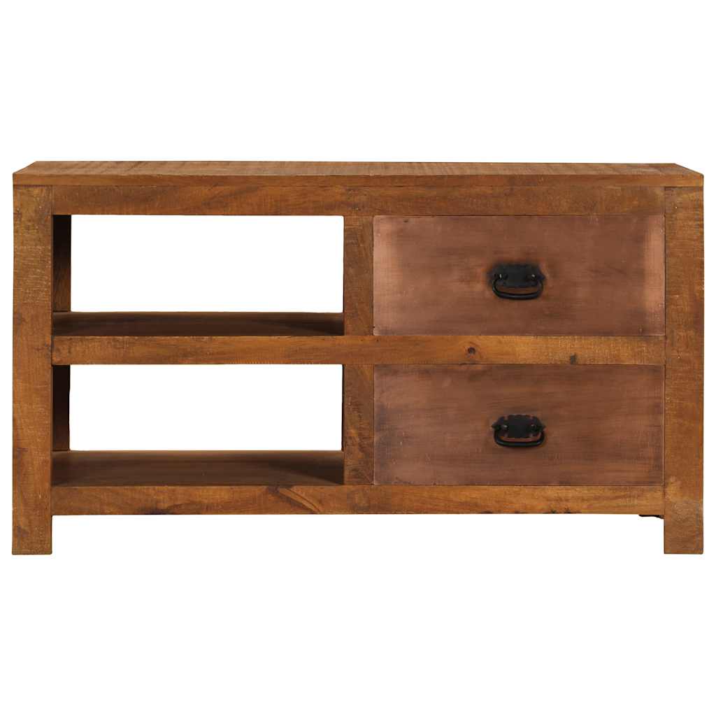Tavolino da Caffè con 2 Cassetti 90x40x50 cm Massello di Mango