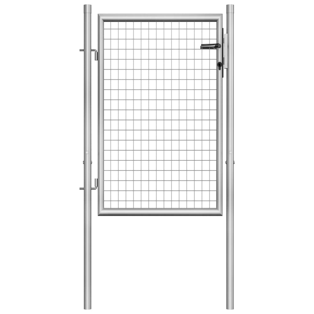 Cancello per Giardino in Acciaio Zincato 105x150cm Argento