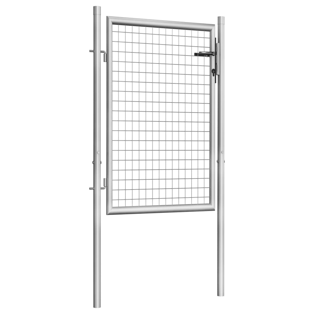 Cancello per Giardino in Acciaio Zincato 105x150cm Argento