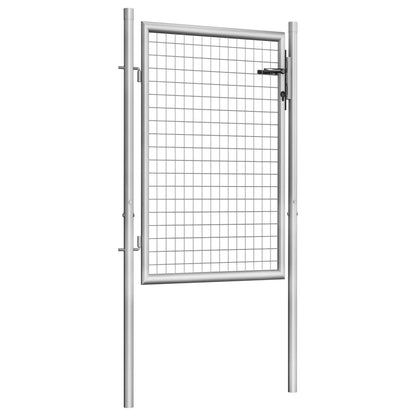 Cancello per Giardino in Acciaio Zincato 105x150cm Argento