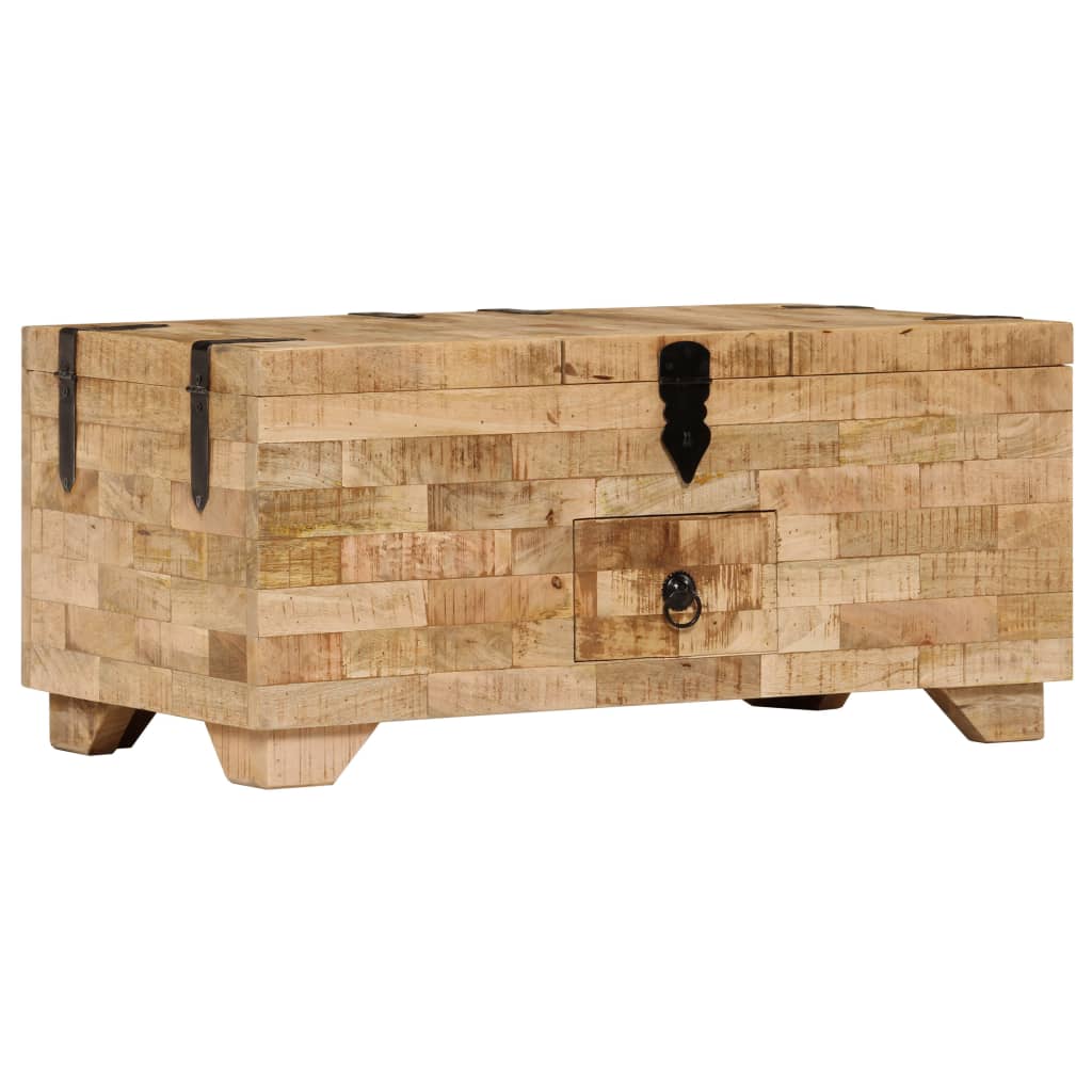 Tavolino da Salotto in Legno Massello di Mango 80x40x35 cm