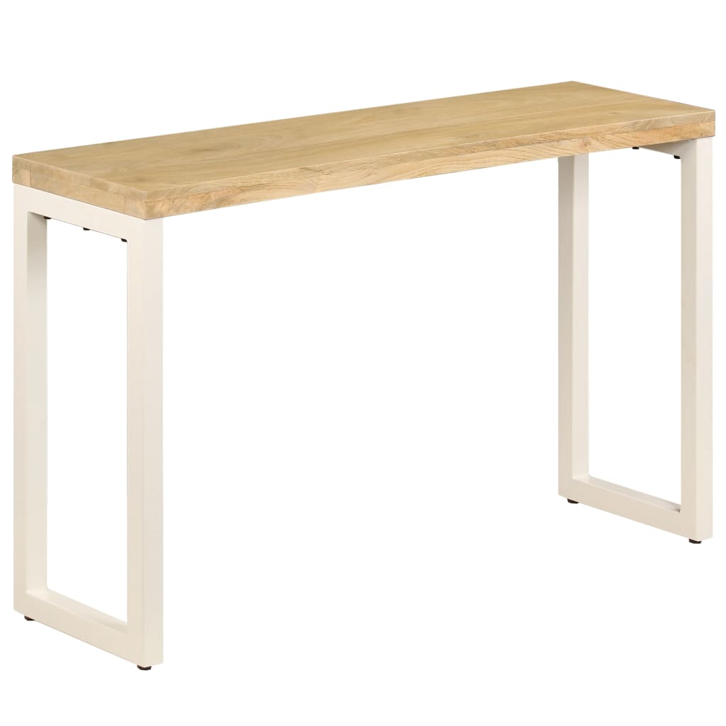 Tavolo Consolle 120x35x76 cm Legno Massello di Mango e Acciaio