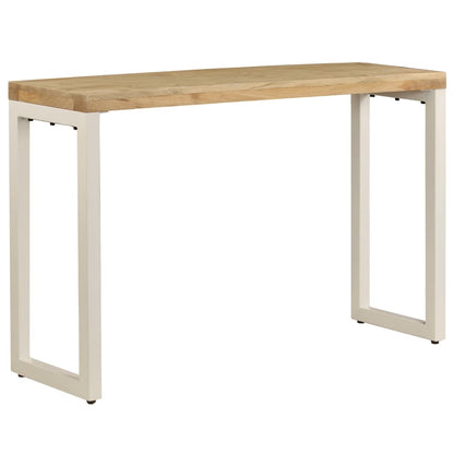 Tavolo Consolle 120x35x76 cm Legno Massello di Mango e Acciaio