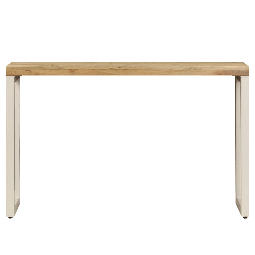Tavolo Consolle 120x35x76 cm Legno Massello di Mango e Acciaio