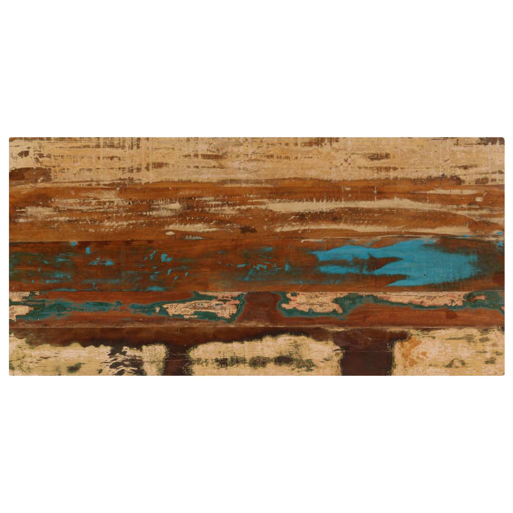 Tavolino da Salotto 100x50x35 cm Massello di Recupero e Acciaio