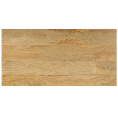 Tavolino da Salotto 100x50x35 cm Legno Massello Mango e Acciaio