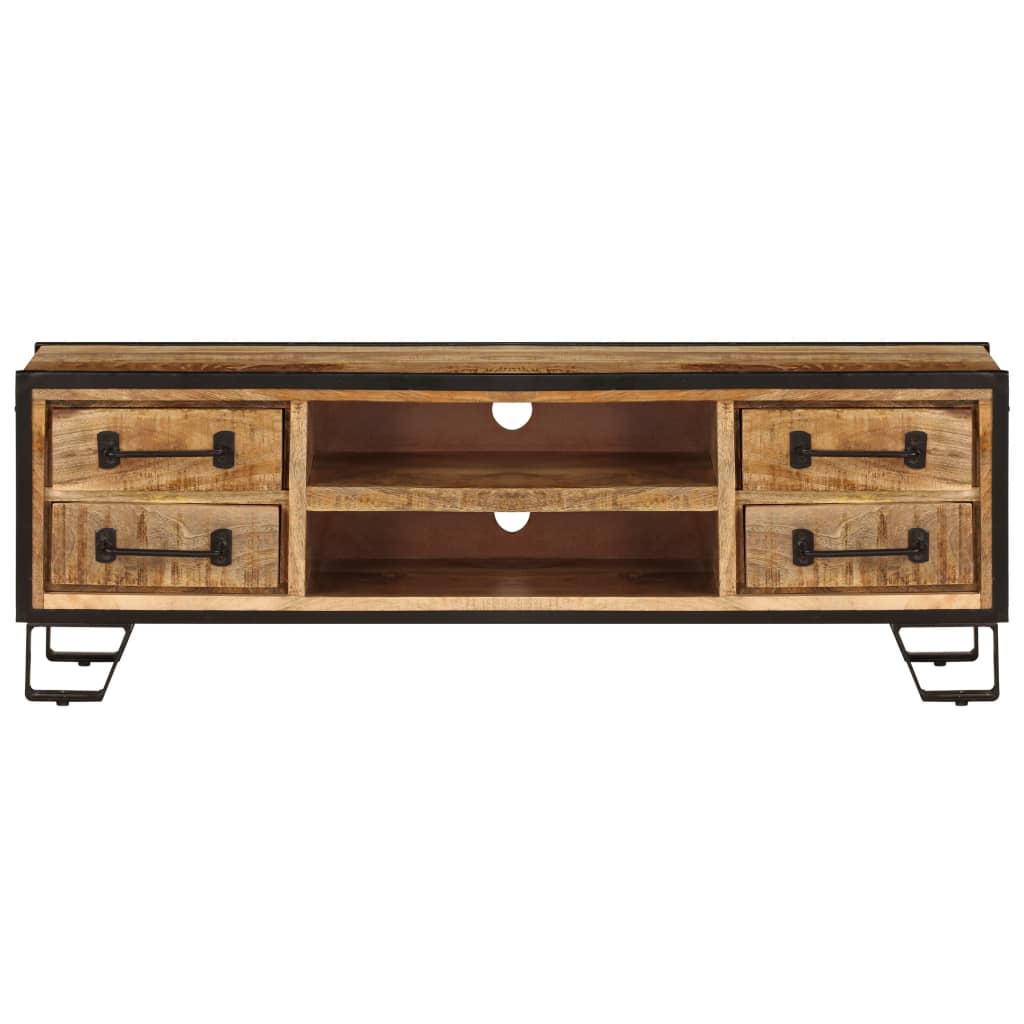 Mobile Porta TV con Cassetti 120x30x40 cm Legno Massello Mango