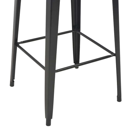 Tavolo da Bar Nero 60x60x108cm Legno Massello di Pino e Acciaio