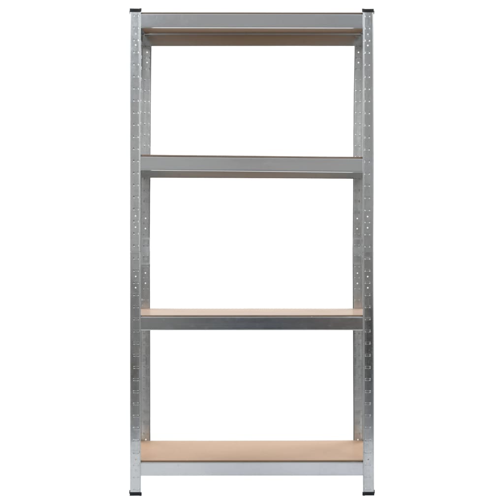 Scaffale Argento 80x40x160 cm Acciaio e MDF