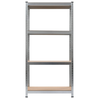 Scaffale Argento 80x40x160 cm Acciaio e MDF