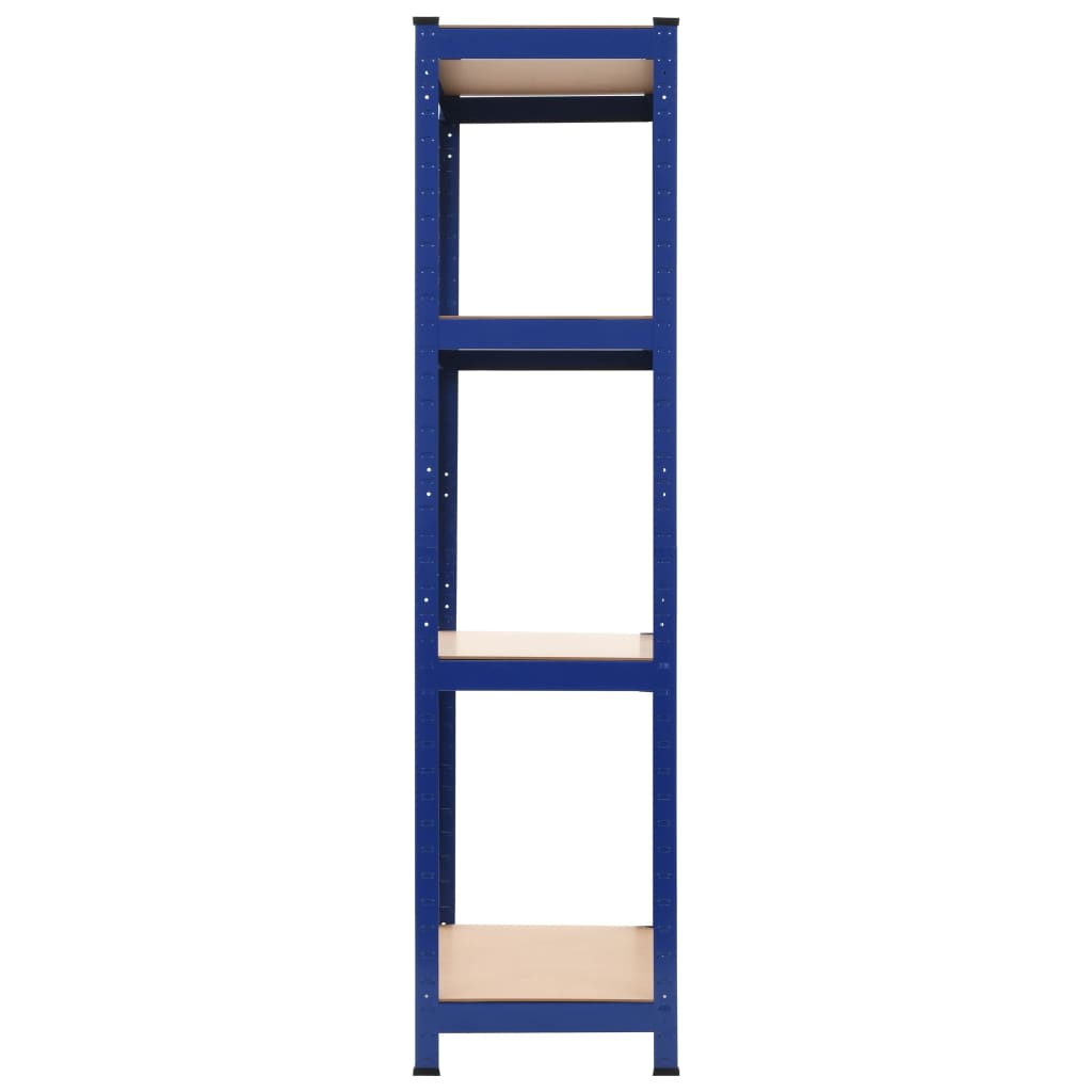 Mensola 4 Strati Blu in Acciaio e Legno Multistrato