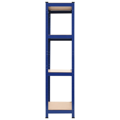 Mensola 4 Strati Blu in Acciaio e Legno Multistrato