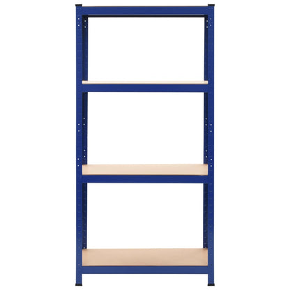 Mensole Portaoggetti 2 pz Blu 80x40x160 cm in Acciaio e MDF