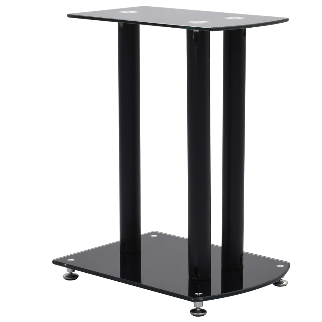 Supporti per Casse Audio 2 pz in Vetro Temperato Nero