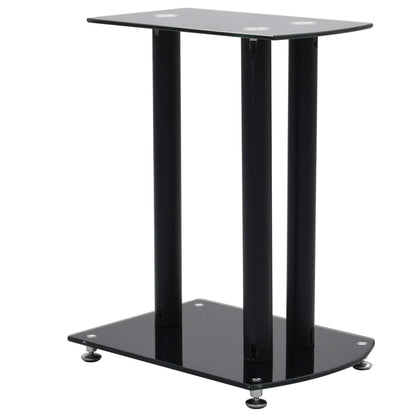 Supporti per Casse Audio 2 pz in Vetro Temperato Nero