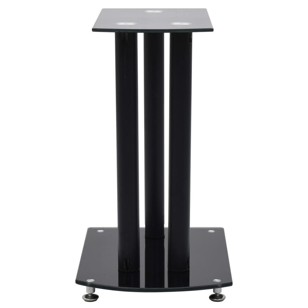 Supporti per Casse Audio 2 pz in Vetro Temperato Nero