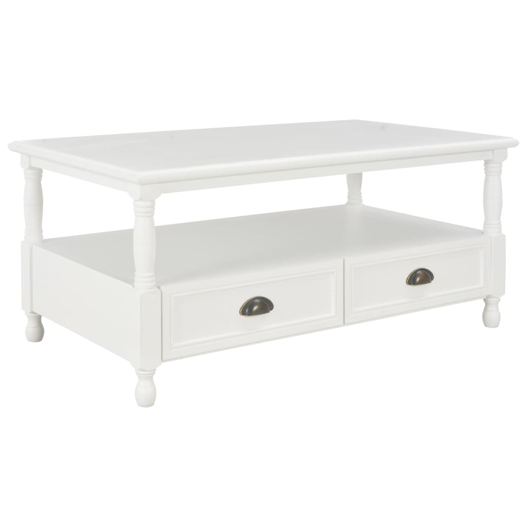 Tavolino da Salotto Bianco 100x55x45 cm in Legno