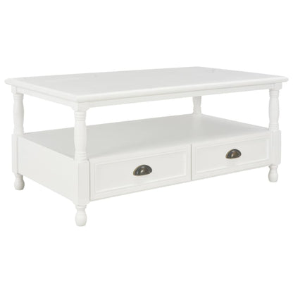 Tavolino da Salotto Bianco 100x55x45 cm in Legno
