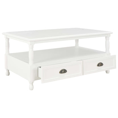 Tavolino da Salotto Bianco 100x55x45 cm in Legno