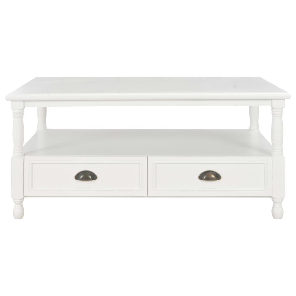 Tavolino da Salotto Bianco 100x55x45 cm in Legno