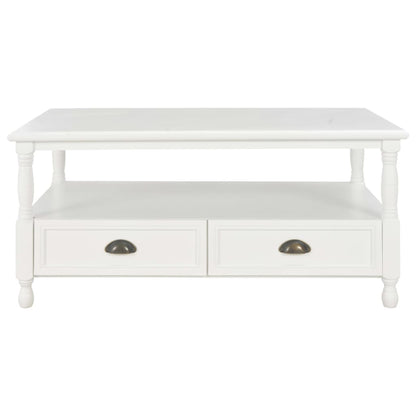 Tavolino da Salotto Bianco 100x55x45 cm in Legno