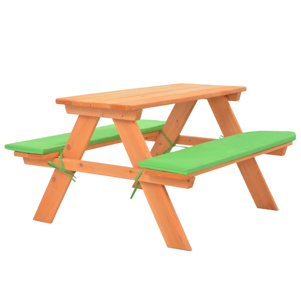 Tavolo e Panche da Picnic 89x79x50 cm Legno Massello di Abete