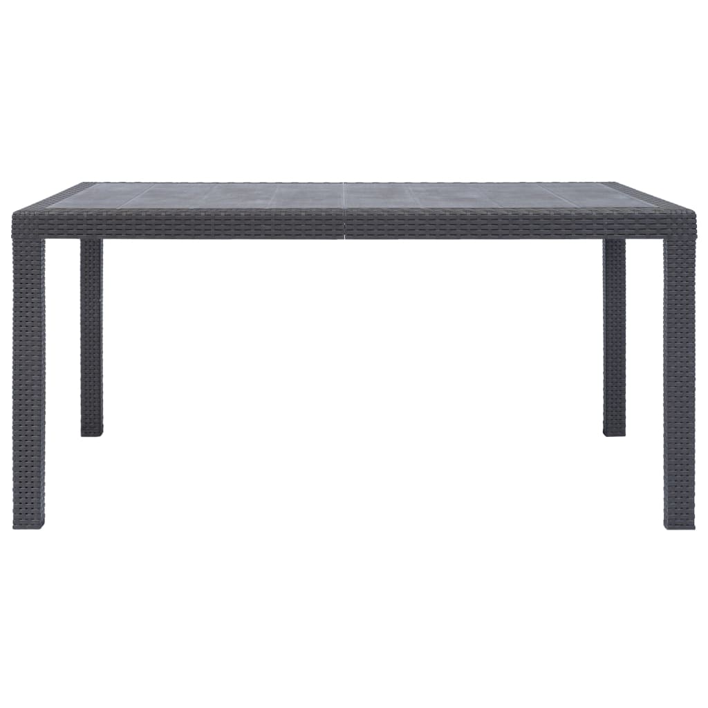 Tavolo da Giardino Marrone 150x90x72 cm Plastica Stile Rattan