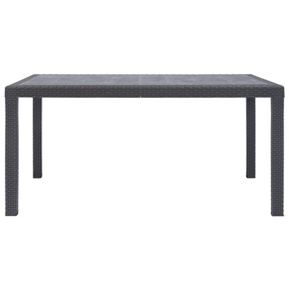 Tavolo da Giardino Marrone 150x90x72 cm Plastica Stile Rattan