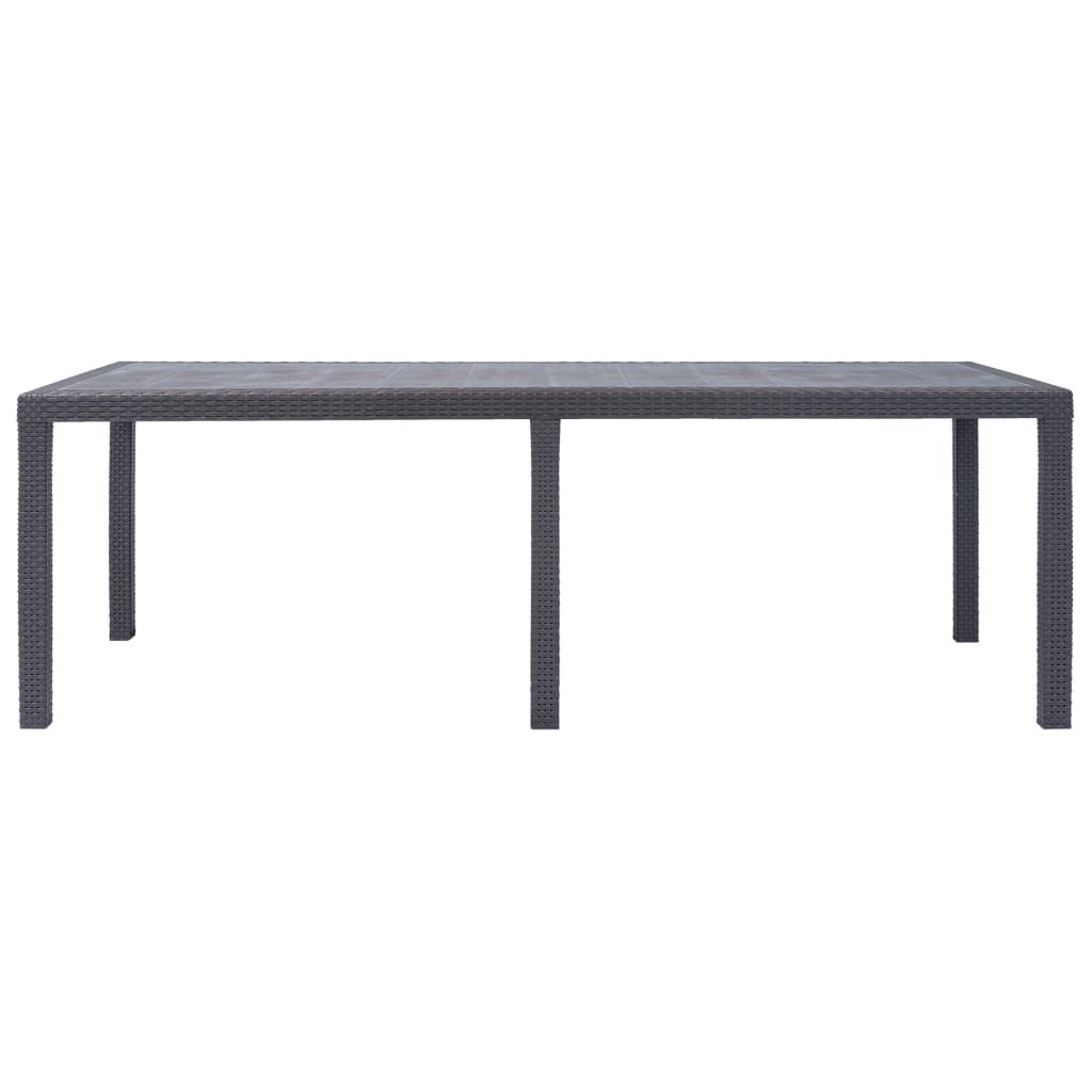 Tavolo da Giardino Marrone 220x90x72 cm Plastica Stile Rattan
