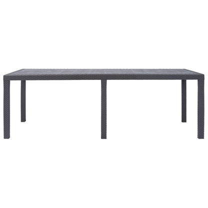 Tavolo da Giardino Marrone 220x90x72 cm Plastica Stile Rattan