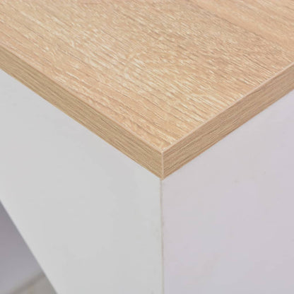 Tavolo da Bar con Mobiletto Bianco 115x59x200 cm