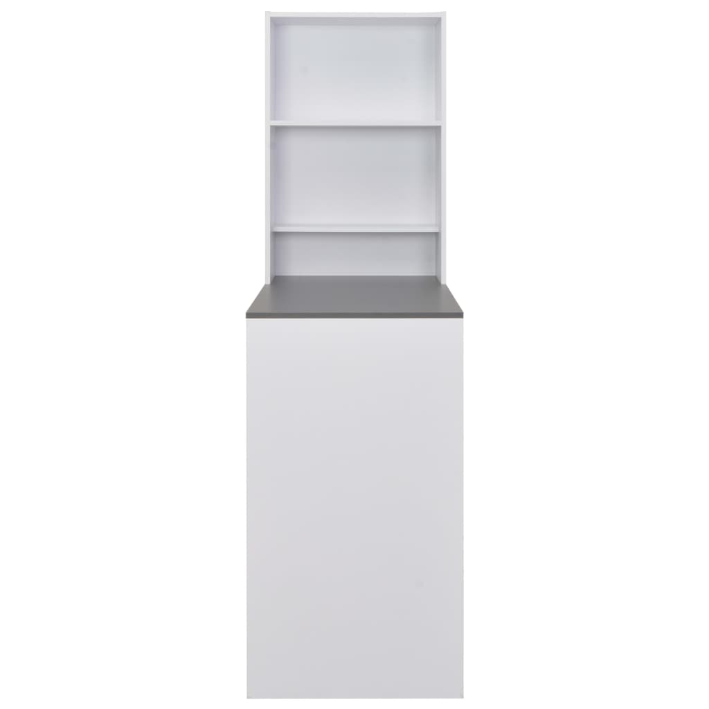 Tavolo da Bar con Mobiletto Bianco 115x59x200 cm