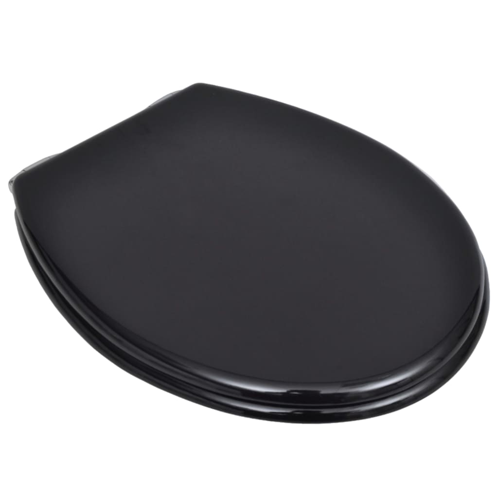 Copriwater a Chiusura Ammortizzata 2 pz in MDF Nero