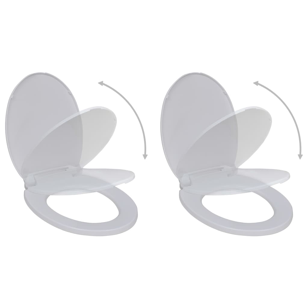 Copriwater a Chiusura Rallentata 2pz Plastica Bianco