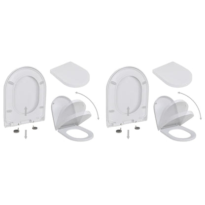 Copriwater a Chiusura Rallentata 2 pz Plastica Bianco