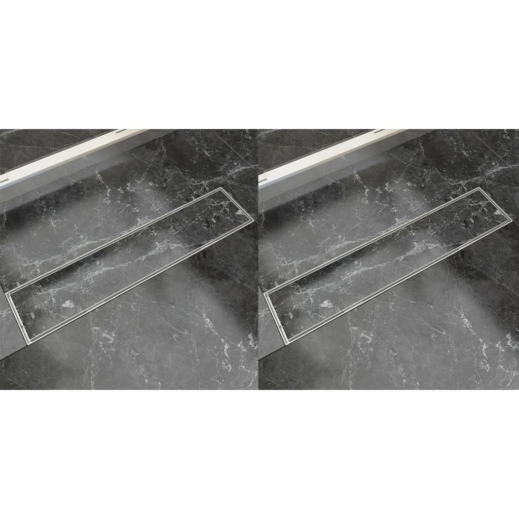Scarico Doccia Lineare 2 pz 530x140 mm in Acciaio Inossidabile