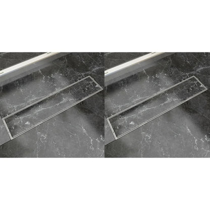 Scarico Doccia Lineare 2 pz 530x140 mm in Acciaio Inossidabile